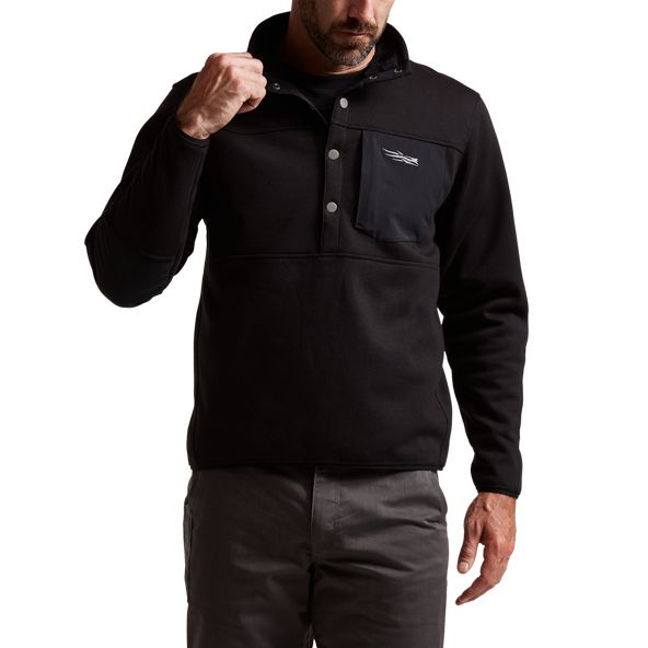 Fleece Sitka Front Range Snap Hombre Negras | 9143QIOMP