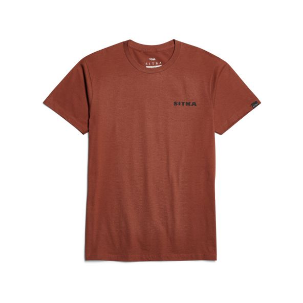 T Shirts Sitka Cedar Rub Hombre Marrones | 5847PCZDE