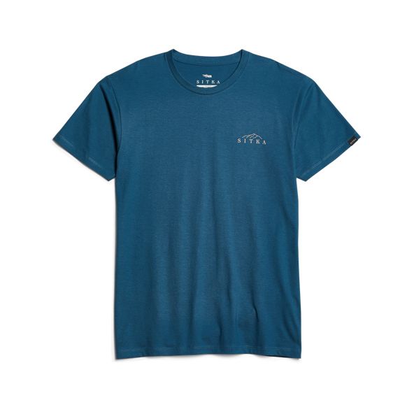 T Shirts Sitka Elevation Hombre Azules | 0614FKTCH