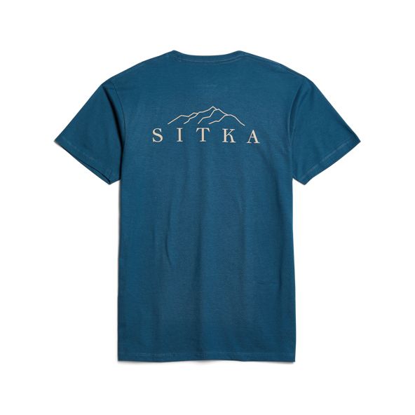 T Shirts Sitka Elevation Hombre Azules | 0614FKTCH