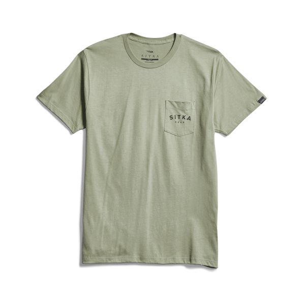 T Shirts Sitka No Free Lunch Pocket Hombre Verde | 1028QDJHA