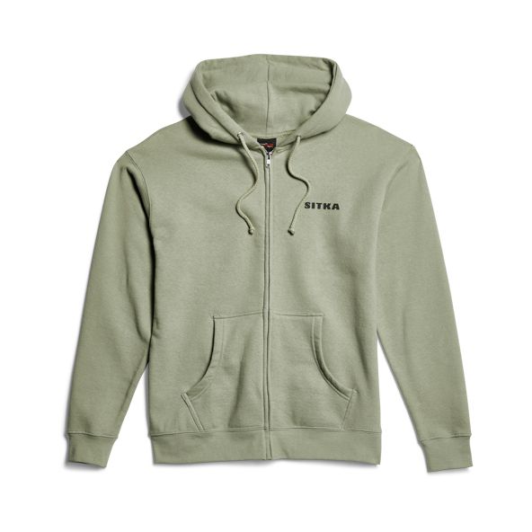 Sudadera Con Capucha Sitka Cedar Rub Zip Hombre Verde | 9506XNFCZ